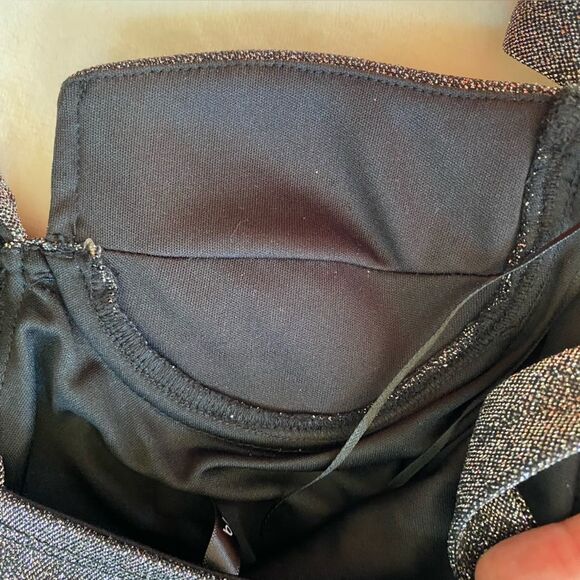 Blanc Sparkly Mini-Dress fitted Black Glitter Small Homecoming Prom holidays - Picture 11 of 11